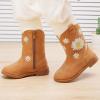 imageBMCiTYBM Toddler Girls Cowboy Cowgirl Boots Little Kids Pointed Toe Western Boots Mid Calf Side Zipper Riding Shoes for All Seasons ToddlerLittle KidDbrown