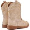 imageBMCiTYBM Toddler Girls Cowboy Cowgirl Boots Little Kids Pointed Toe Western Boots Mid Calf Side Zipper Riding Shoes for All Seasons ToddlerLittle KidFbeige