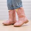 imageBMCiTYBM Toddler Girls Cowboy Cowgirl Boots Little Kids Pointed Toe Western Boots Mid Calf Side Zipper Riding Shoes for All Seasons ToddlerLittle KidFpink