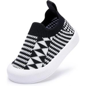 imageBMCiTYBM Toddler Shoes Boys Girls Walking Sneakers Running Athletic Sports Tennis ShoesCblack White