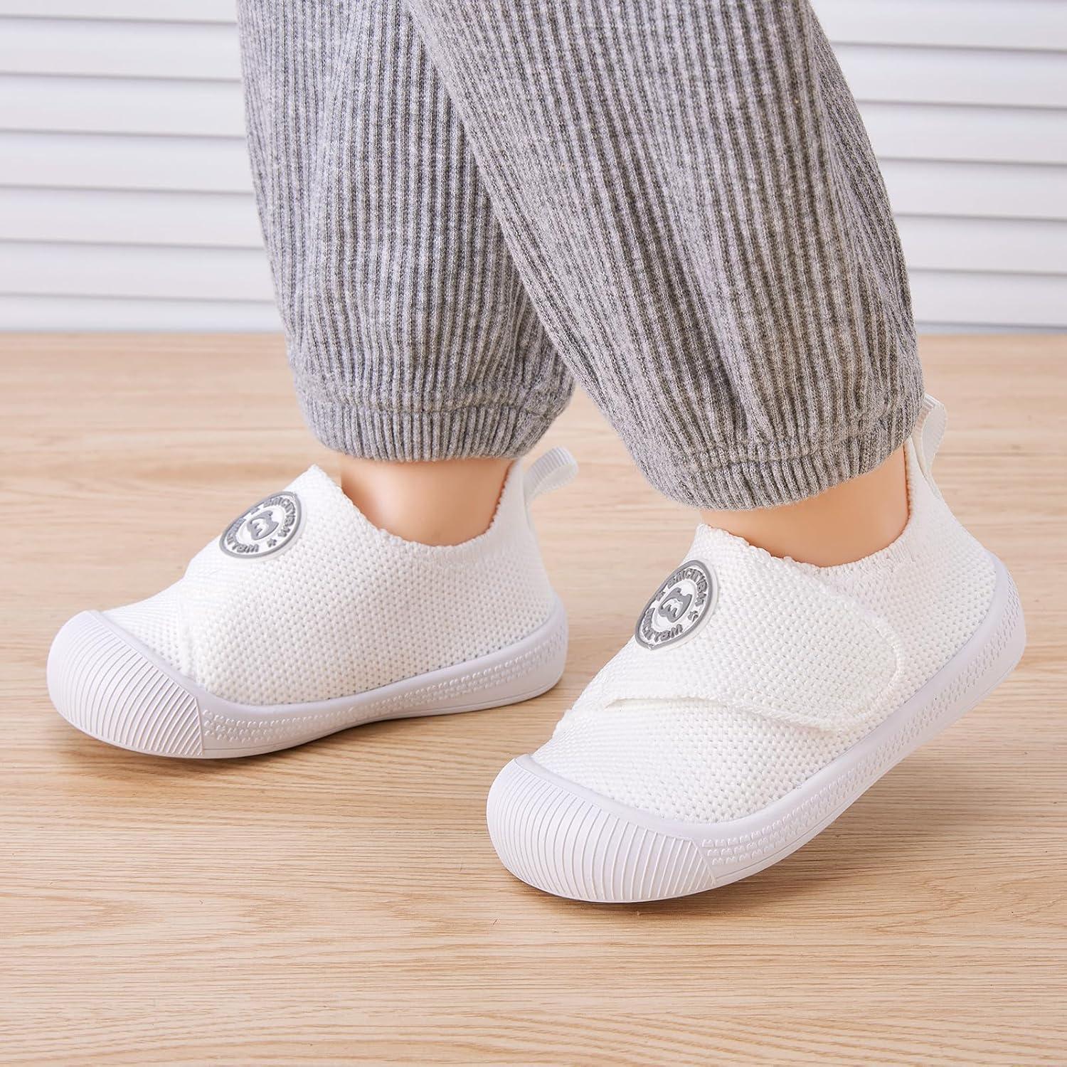 imageBMCiTYBM Baby Shoes Infant Boy Girl First Walker Shoes Toddler Walking Shoes Lightweight NonSlip Sneakers for 6 9 12 18 24 MonthsA2white