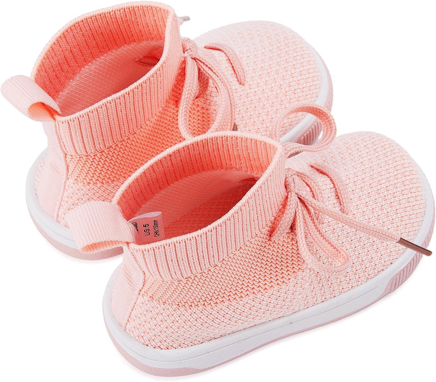 imageBMCiTYBM Baby Shoes Infant Boy Girl First Walker Shoes Toddler Walking Shoes Lightweight NonSlip Sneakers for 6 9 12 18 24 MonthsA4pink