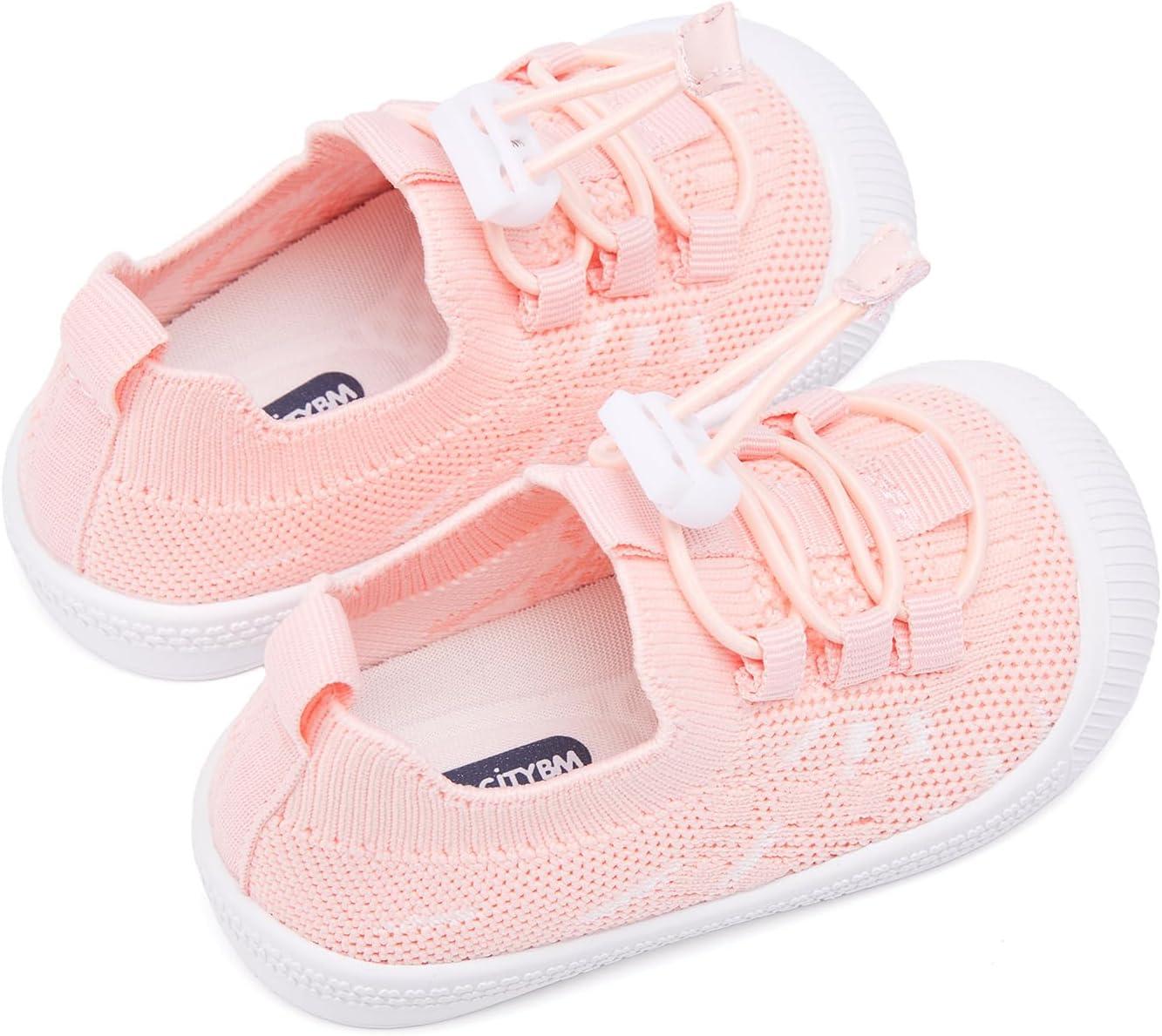 imageBMCiTYBM Baby Shoes Infant Boy Girl First Walker Shoes Toddler Walking Shoes Lightweight NonSlip Sneakers for 6 9 12 18 24 MonthsA6pink