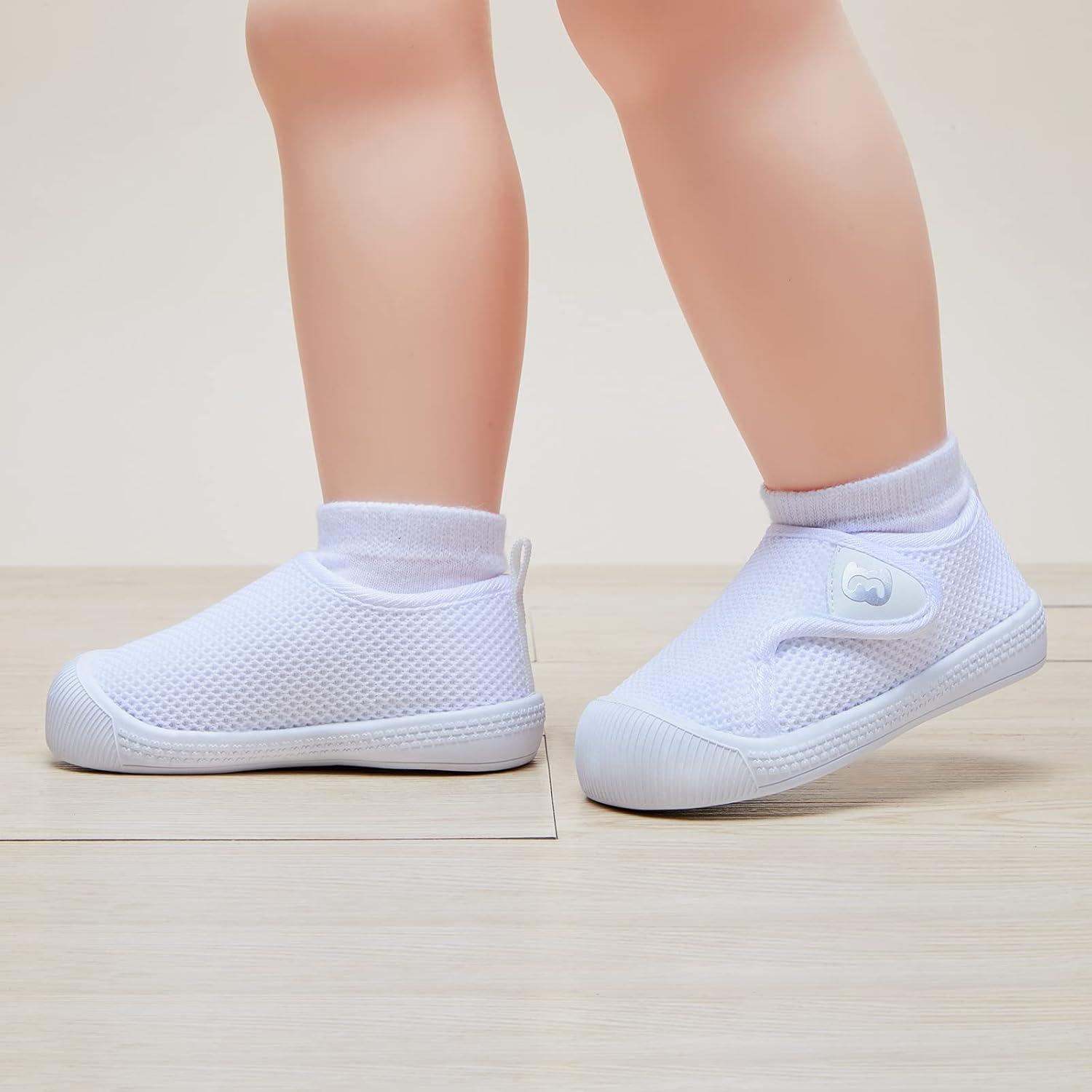 imageBMCiTYBM Baby Shoes Infant Boy Girl First Walker Shoes Toddler Walking Shoes Lightweight NonSlip Sneakers for 6 9 12 18 24 MonthsAwhite