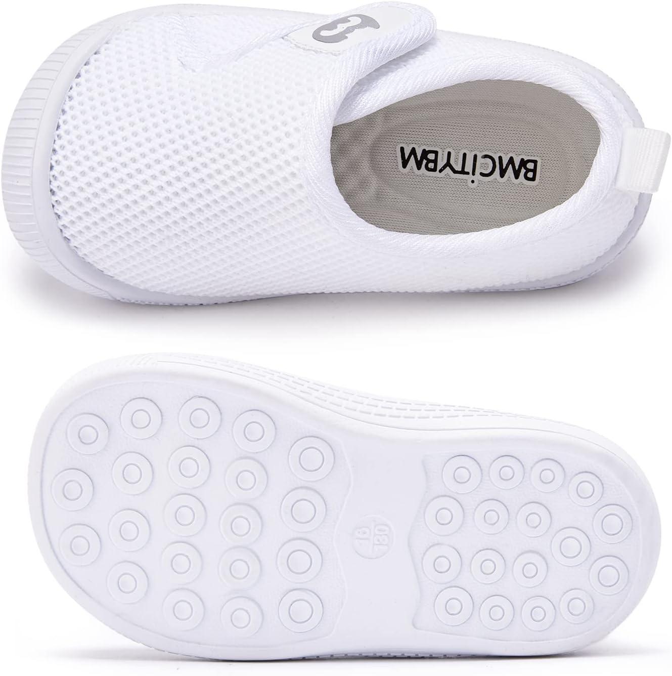 imageBMCiTYBM Baby Shoes Infant Boy Girl First Walker Shoes Toddler Walking Shoes Lightweight NonSlip Sneakers for 6 9 12 18 24 MonthsAwhite