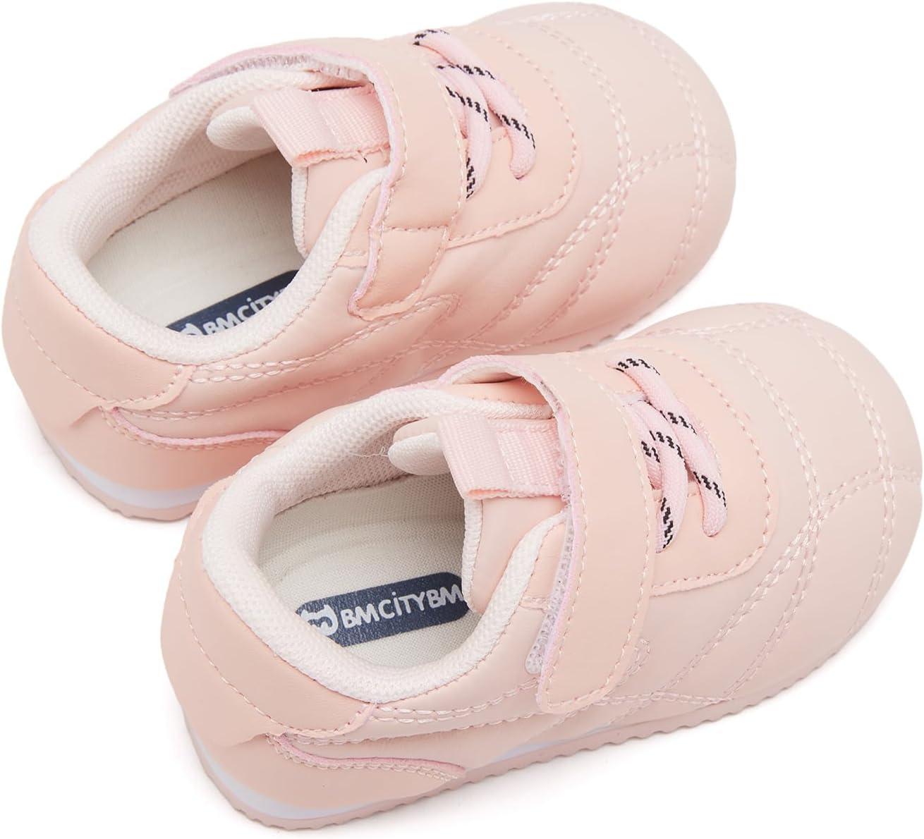 imageBMCiTYBM Baby Shoes Infant Boy Girl First Walker Shoes Toddler Walking Shoes Lightweight NonSlip Sneakers for 6 9 12 18 24 MonthsB1pink