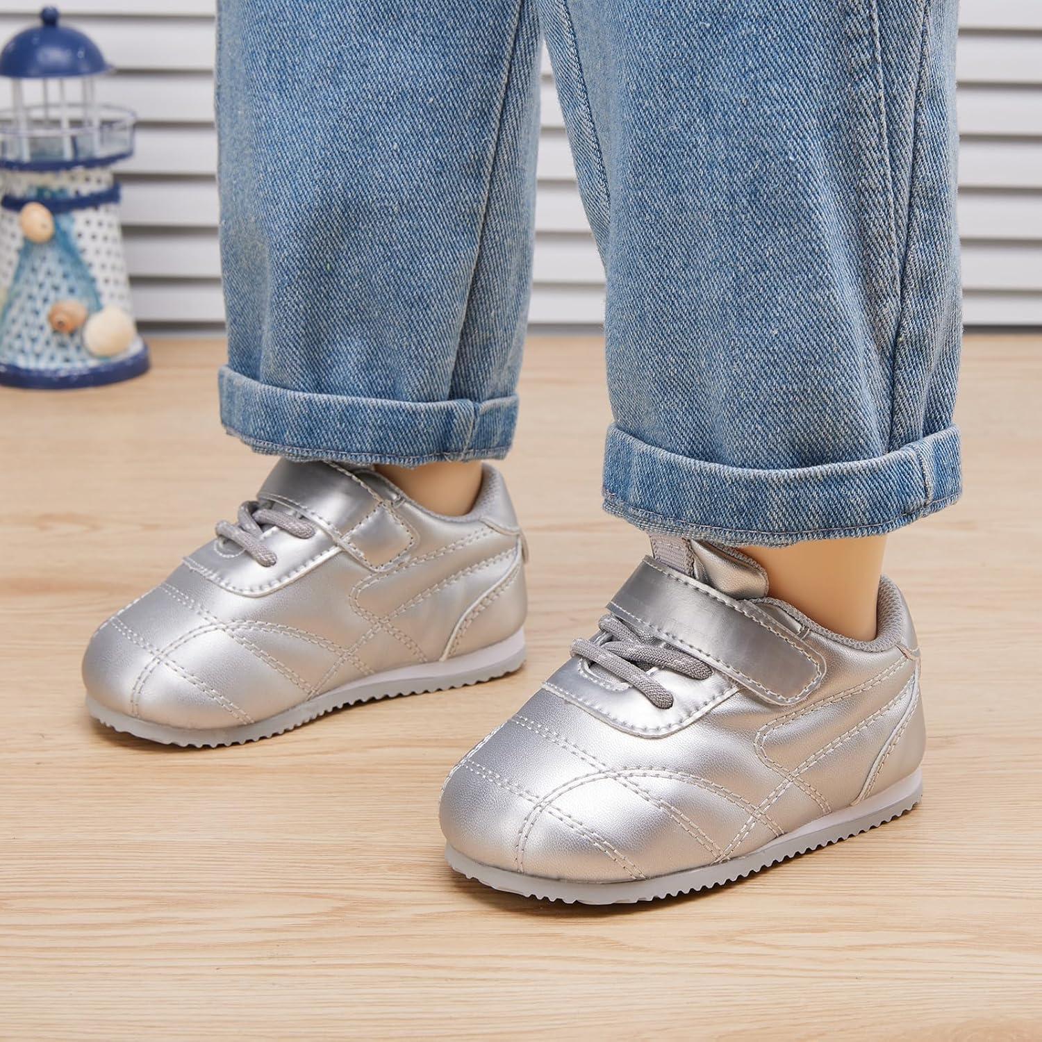 imageBMCiTYBM Baby Shoes Infant Boy Girl First Walker Shoes Toddler Walking Shoes Lightweight NonSlip Sneakers for 6 9 12 18 24 MonthsB1silver