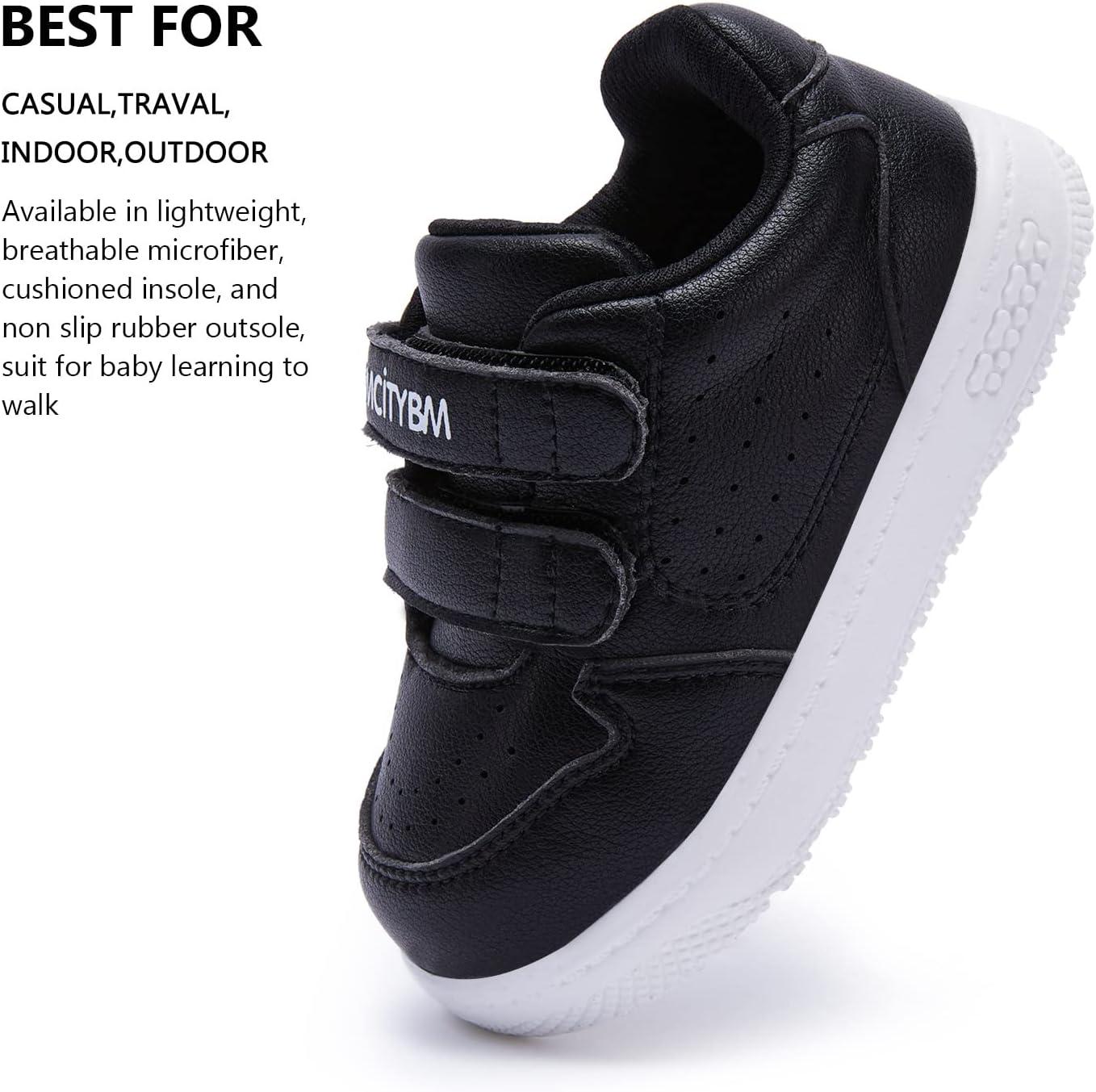imageBMCiTYBM Baby Shoes Infant Boy Girl First Walker Shoes Toddler Walking Shoes Lightweight NonSlip Sneakers for 6 9 12 18 24 MonthsCblack
