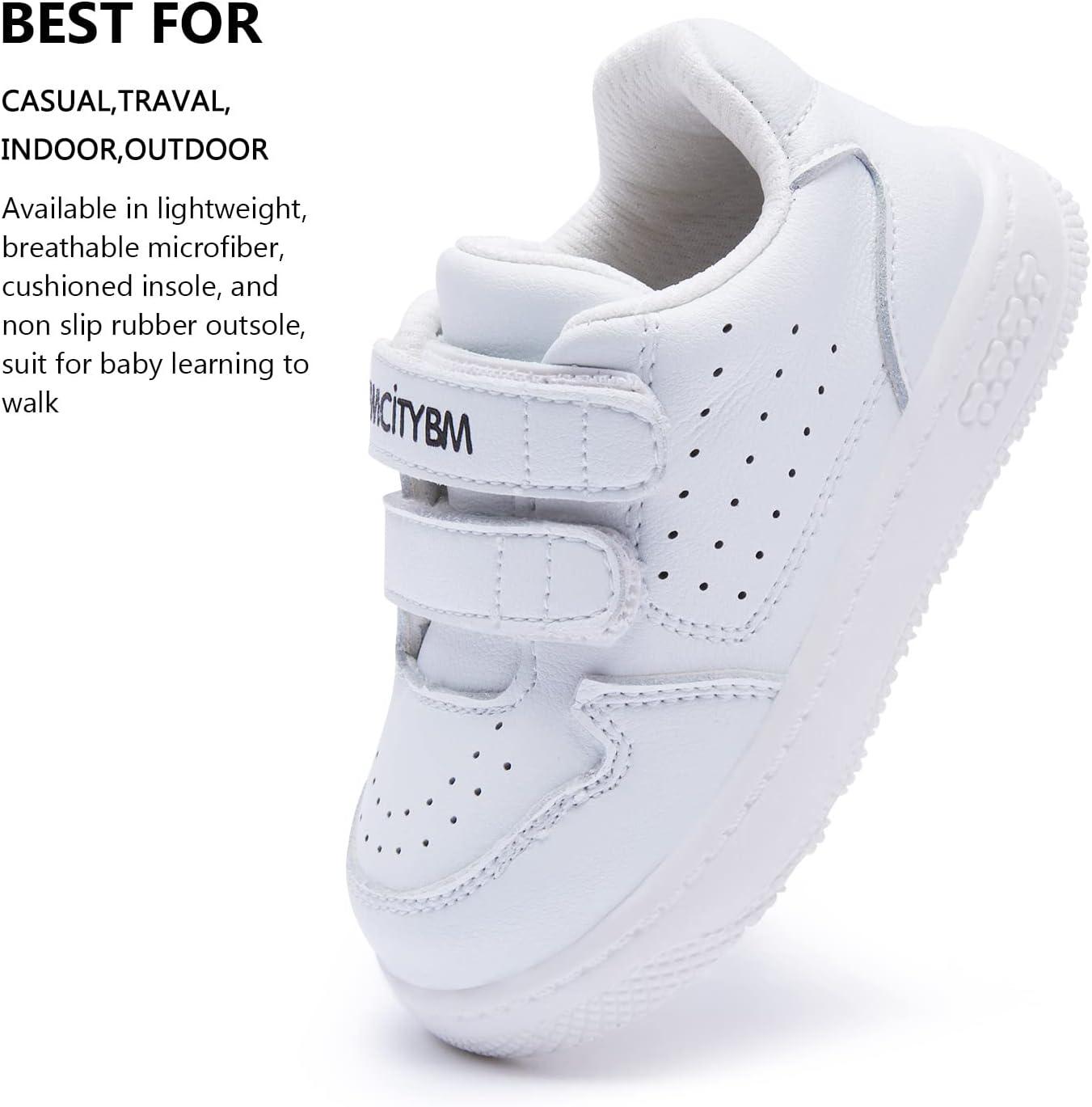imageBMCiTYBM Baby Shoes Infant Boy Girl First Walker Shoes Toddler Walking Shoes Lightweight NonSlip Sneakers for 6 9 12 18 24 MonthsCwhite