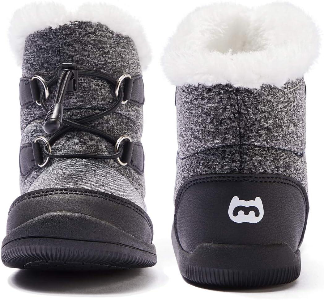 imageBMCiTYBM Toddler Baby Snow Boots Winter Shoes Boys Girls Cold Weather Baby Faux Fur Shoes1black
