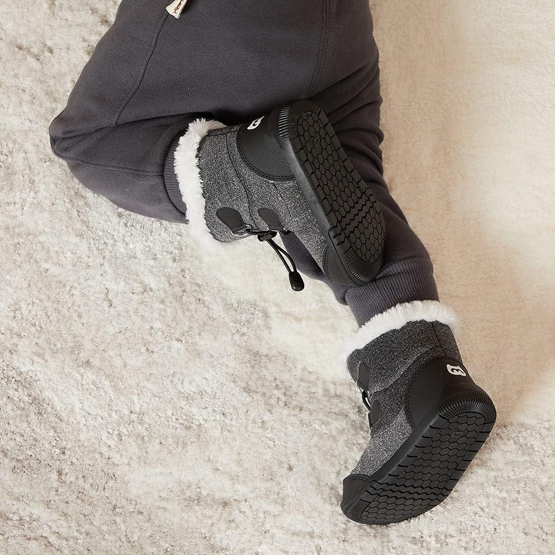 imageBMCiTYBM Toddler Baby Snow Boots Winter Shoes Boys Girls Cold Weather Baby Faux Fur Shoes1black