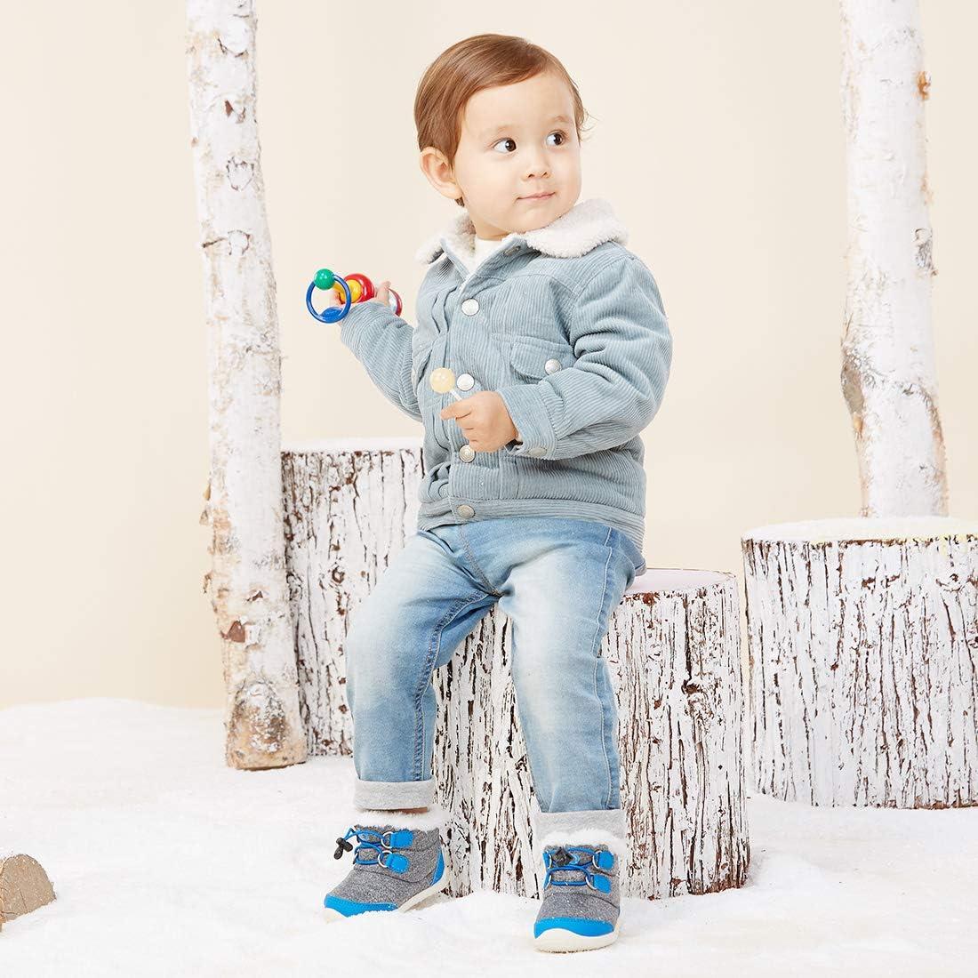 imageBMCiTYBM Toddler Baby Snow Boots Winter Shoes Boys Girls Cold Weather Baby Faux Fur Shoes1blue