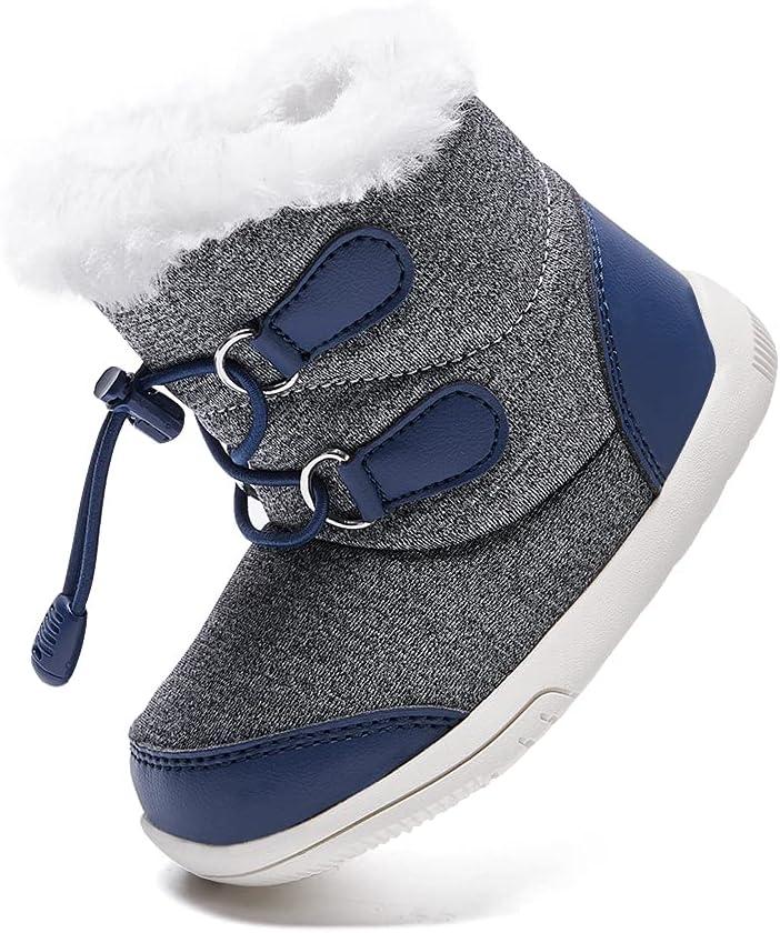 imageBMCiTYBM Toddler Baby Snow Boots Winter Shoes Boys Girls Cold Weather Baby Faux Fur Shoes1navy