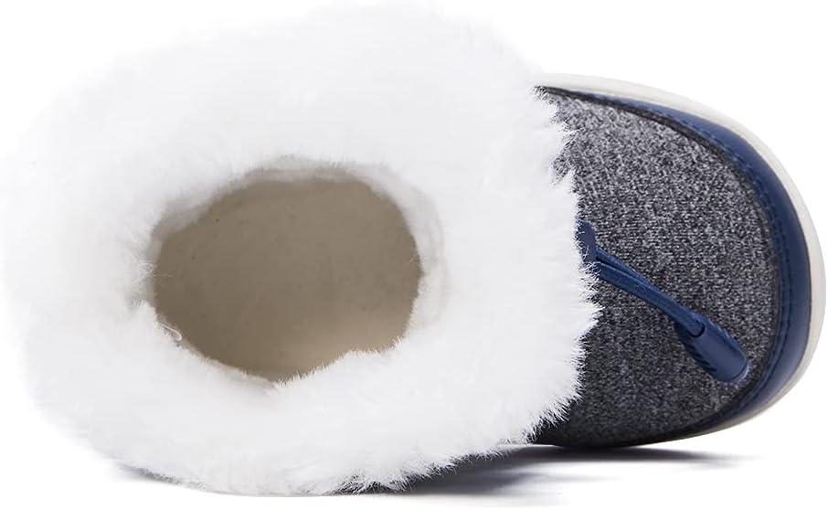 imageBMCiTYBM Toddler Baby Snow Boots Winter Shoes Boys Girls Cold Weather Baby Faux Fur Shoes1navy