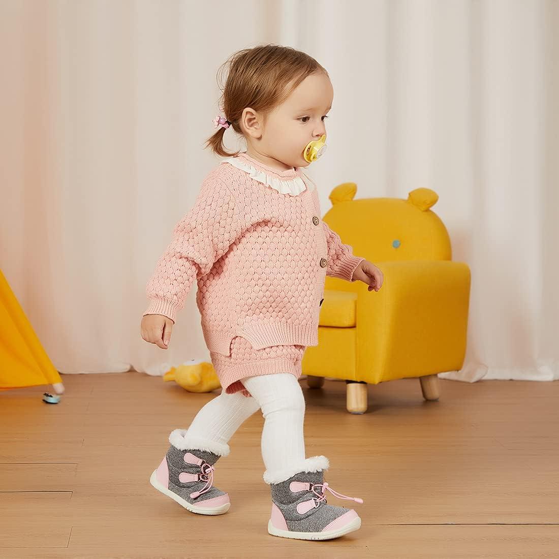 imageBMCiTYBM Toddler Baby Snow Boots Winter Shoes Boys Girls Cold Weather Baby Faux Fur Shoes1pink