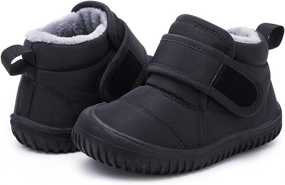 imageBMCiTYBM Toddler Baby Snow Boots Winter Shoes Boys Girls Cold Weather Baby Faux Fur Shoes2black