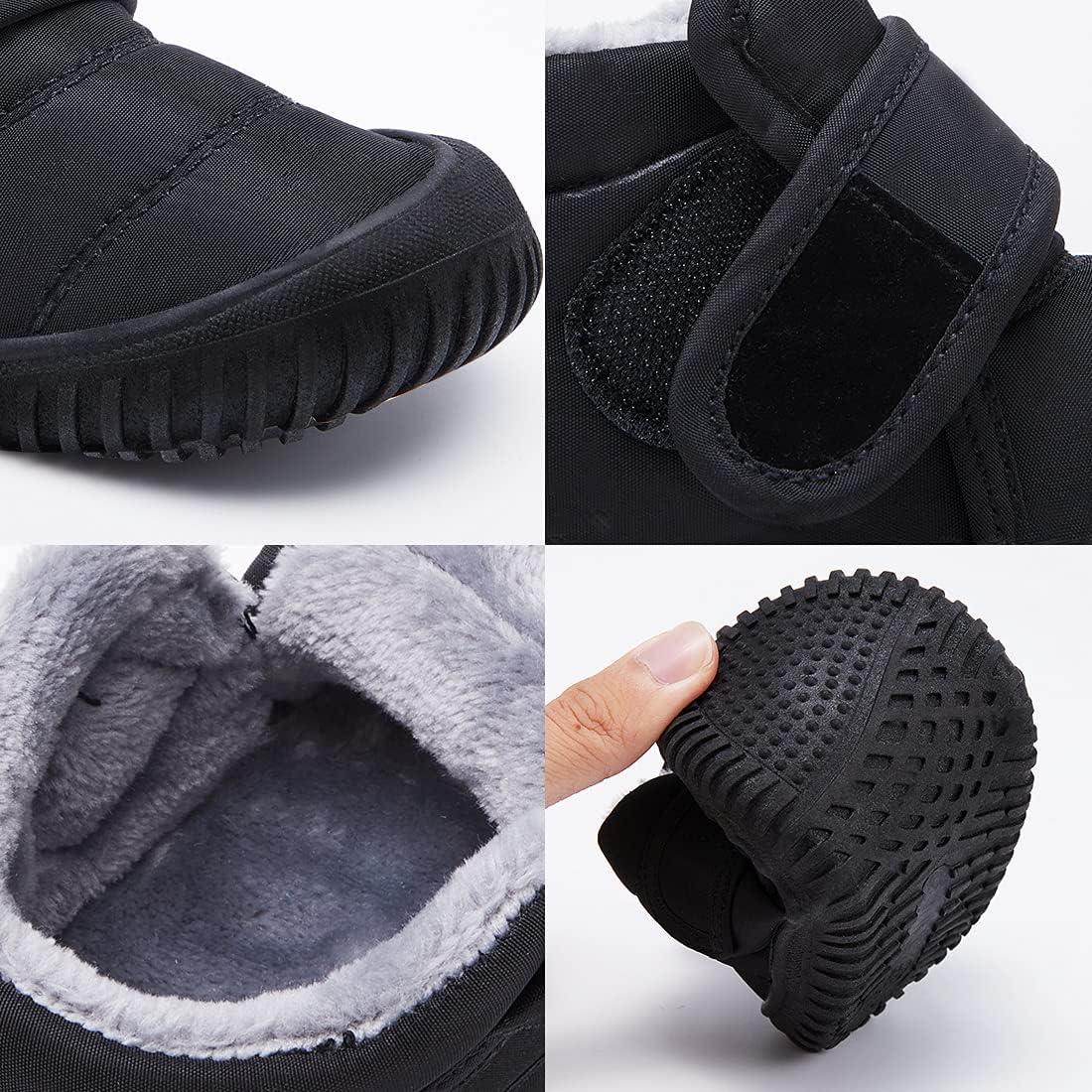 imageBMCiTYBM Toddler Baby Snow Boots Winter Shoes Boys Girls Cold Weather Baby Faux Fur Shoes2black