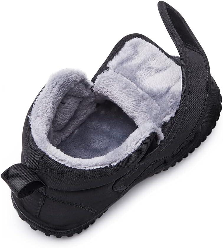 imageBMCiTYBM Toddler Baby Snow Boots Winter Shoes Boys Girls Cold Weather Baby Faux Fur Shoes2black
