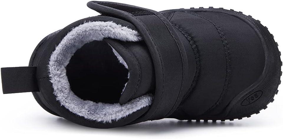 imageBMCiTYBM Toddler Baby Snow Boots Winter Shoes Boys Girls Cold Weather Baby Faux Fur Shoes2black