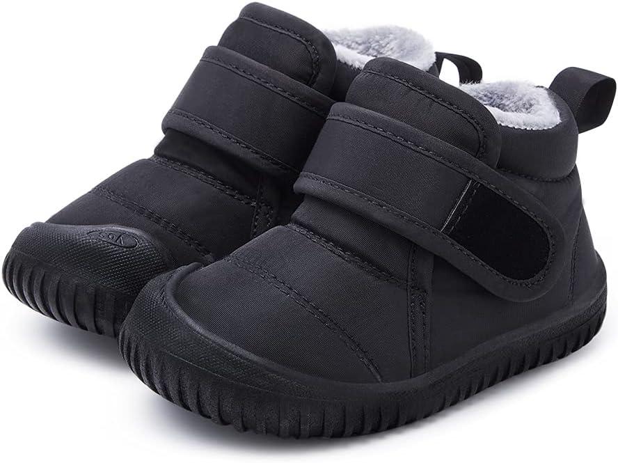 imageBMCiTYBM Toddler Baby Snow Boots Winter Shoes Boys Girls Cold Weather Baby Faux Fur Shoes2black