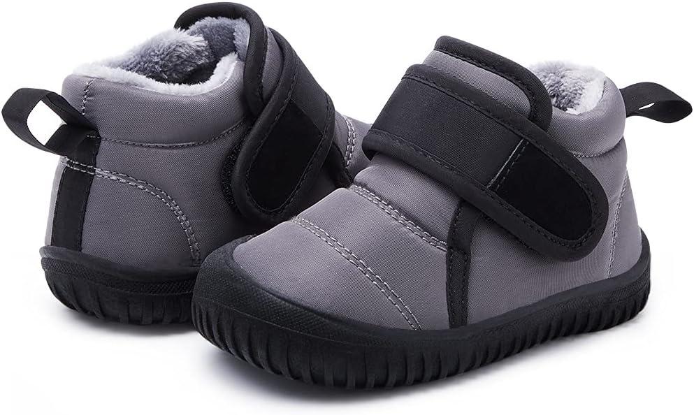 imageBMCiTYBM Toddler Baby Snow Boots Winter Shoes Boys Girls Cold Weather Baby Faux Fur Shoes2grey