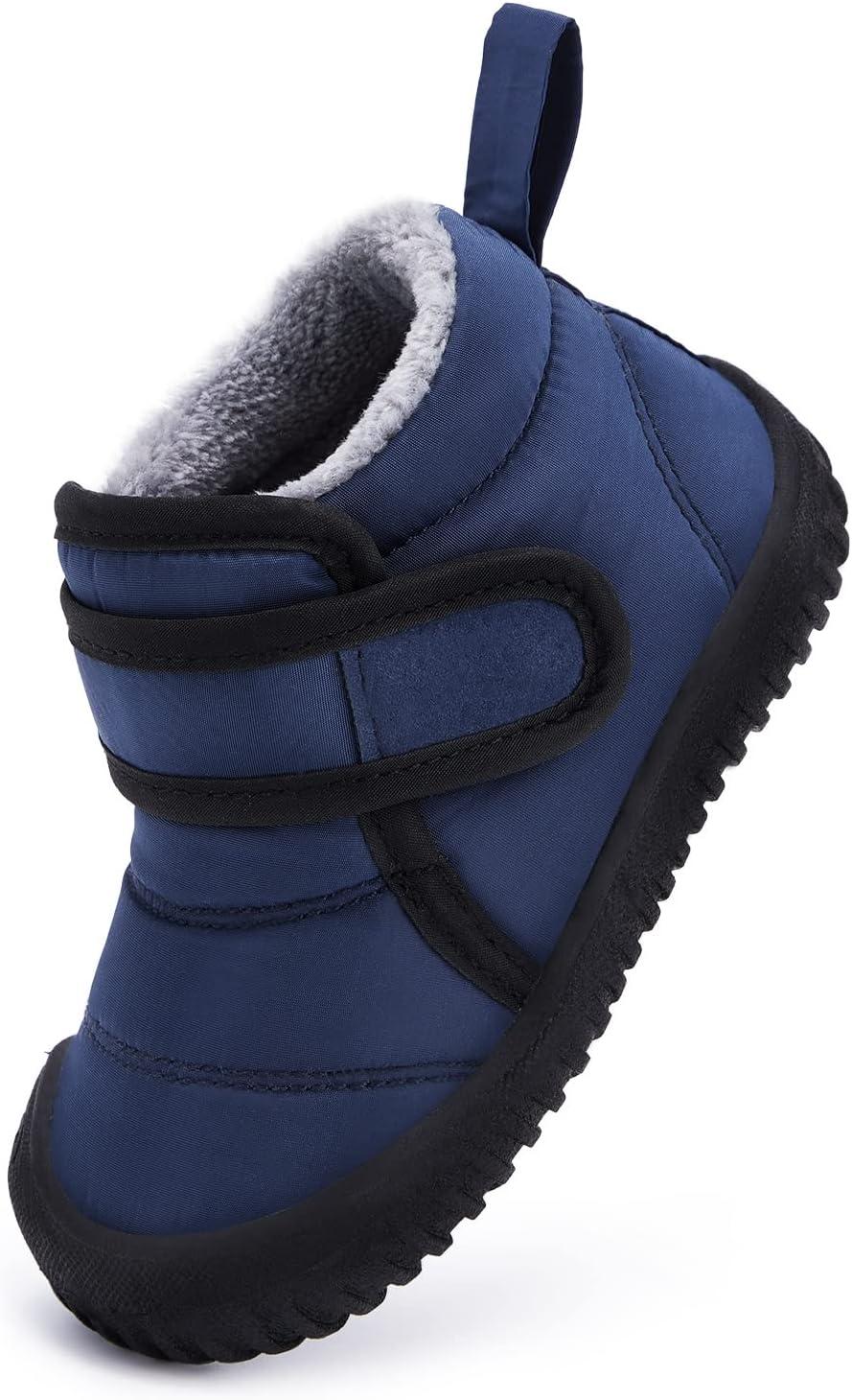 imageBMCiTYBM Toddler Baby Snow Boots Winter Shoes Boys Girls Cold Weather Baby Faux Fur Shoes2navy