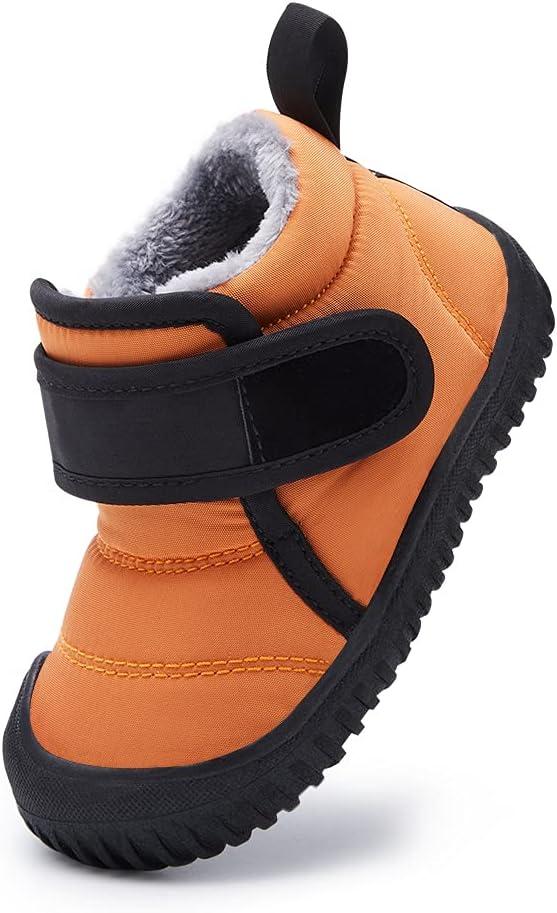 imageBMCiTYBM Toddler Baby Snow Boots Winter Shoes Boys Girls Cold Weather Baby Faux Fur Shoes2orange