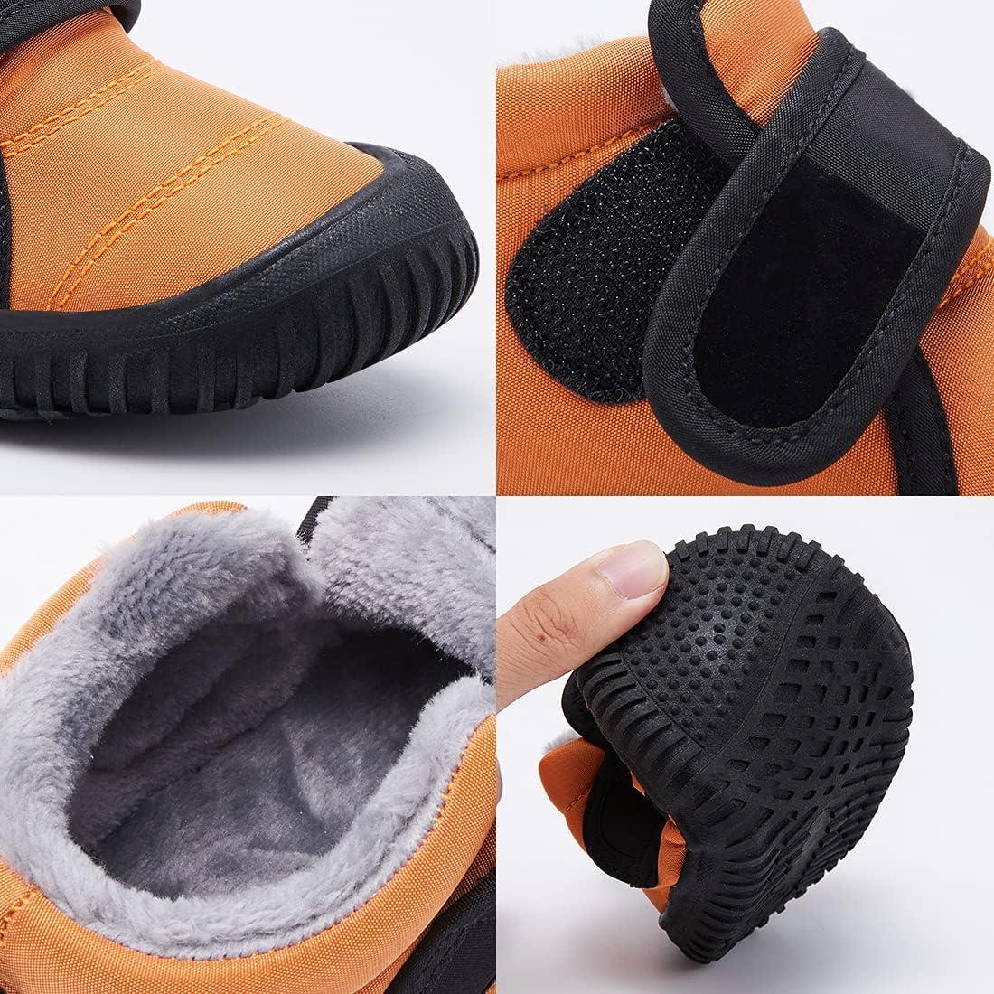 imageBMCiTYBM Toddler Baby Snow Boots Winter Shoes Boys Girls Cold Weather Baby Faux Fur Shoes2orange