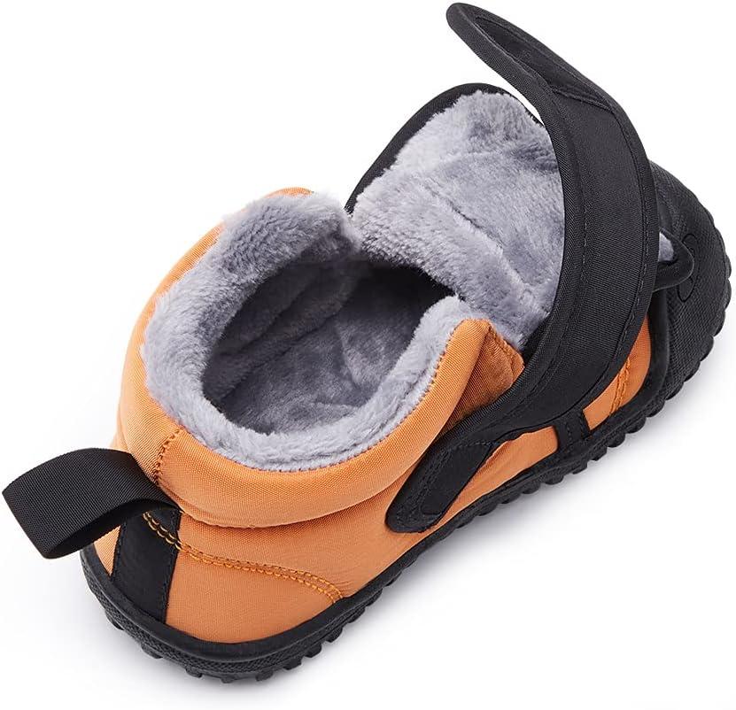 imageBMCiTYBM Toddler Baby Snow Boots Winter Shoes Boys Girls Cold Weather Baby Faux Fur Shoes2orange