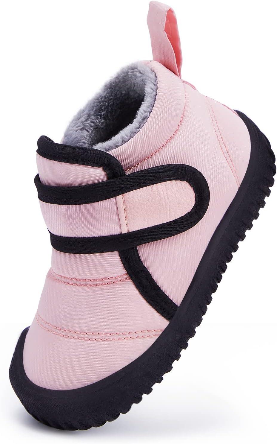 imageBMCiTYBM Toddler Baby Snow Boots Winter Shoes Boys Girls Cold Weather Baby Faux Fur Shoes2pink