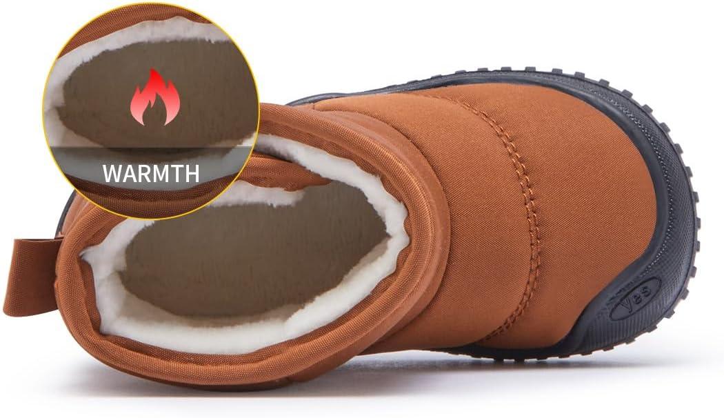 imageBMCiTYBM Toddler Baby Snow Boots Winter Shoes Boys Girls Cold Weather Baby Faux Fur Shoes81brown