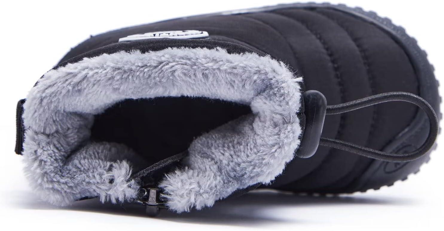 imageBMCiTYBM Toddler Baby Snow Boots Winter Shoes Boys Girls Cold Weather Baby Faux Fur ShoesDark Black
