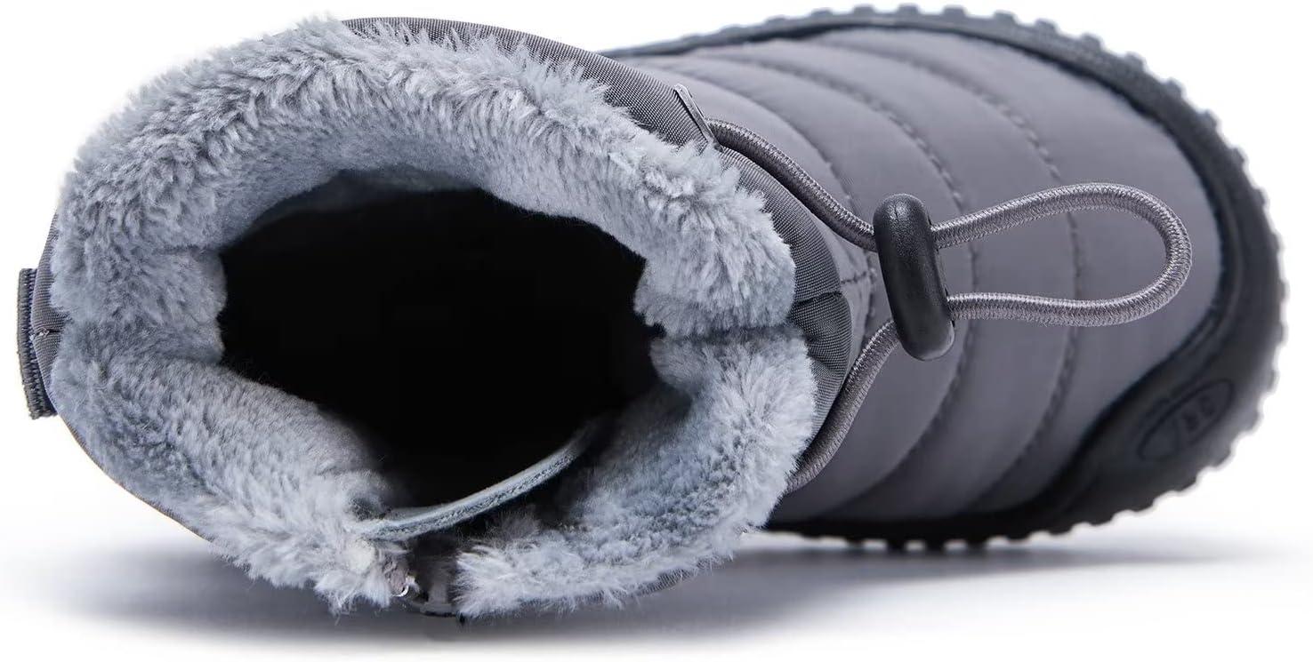 imageBMCiTYBM Toddler Baby Snow Boots Winter Shoes Boys Girls Cold Weather Baby Faux Fur ShoesDark Grey