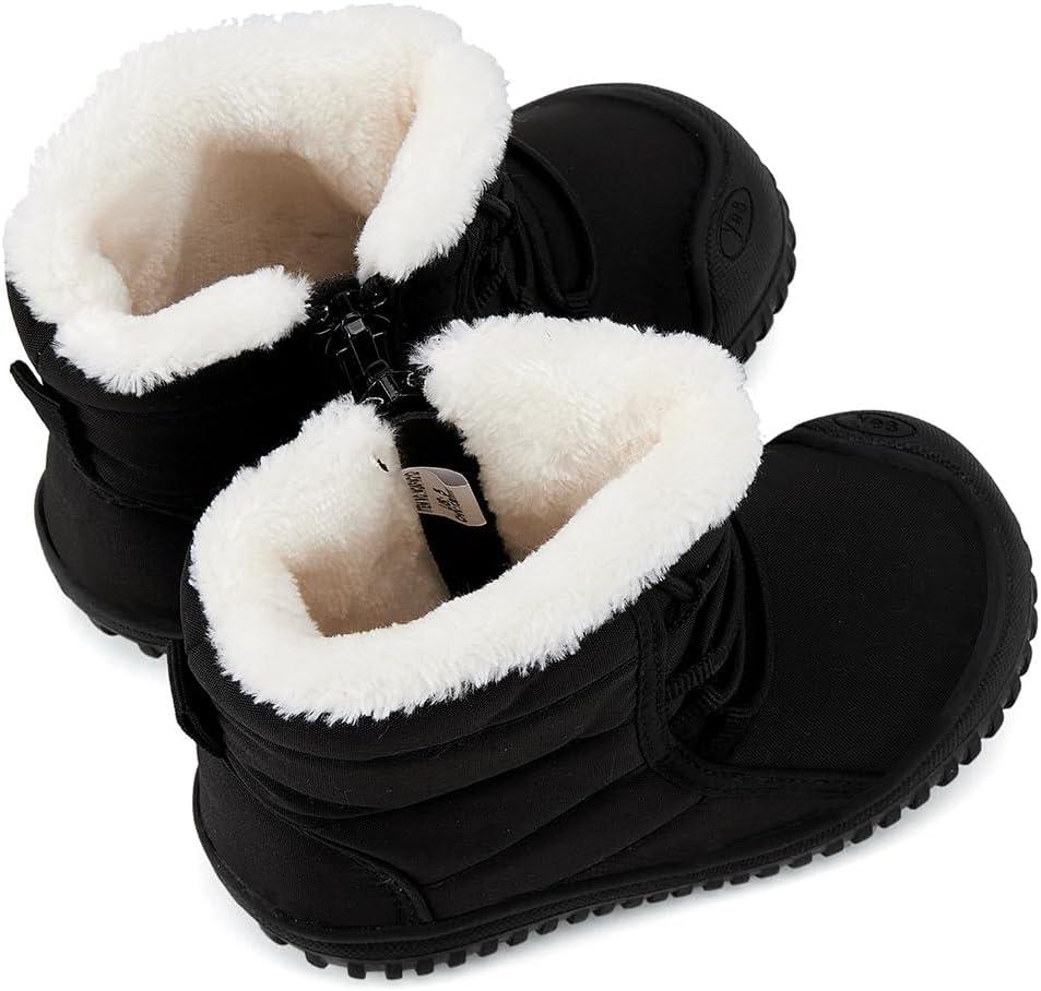 imageBMCiTYBM Toddler Baby Snow Boots Winter Shoes Boys Girls Cold Weather Baby Faux Fur ShoesKblack