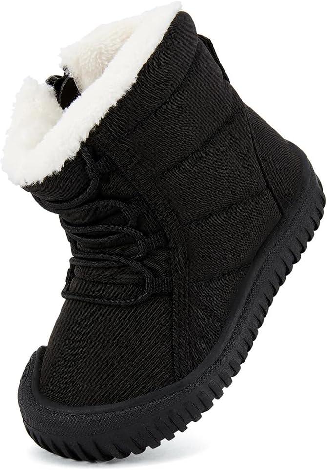 imageBMCiTYBM Toddler Baby Snow Boots Winter Shoes Boys Girls Cold Weather Baby Faux Fur ShoesKblack