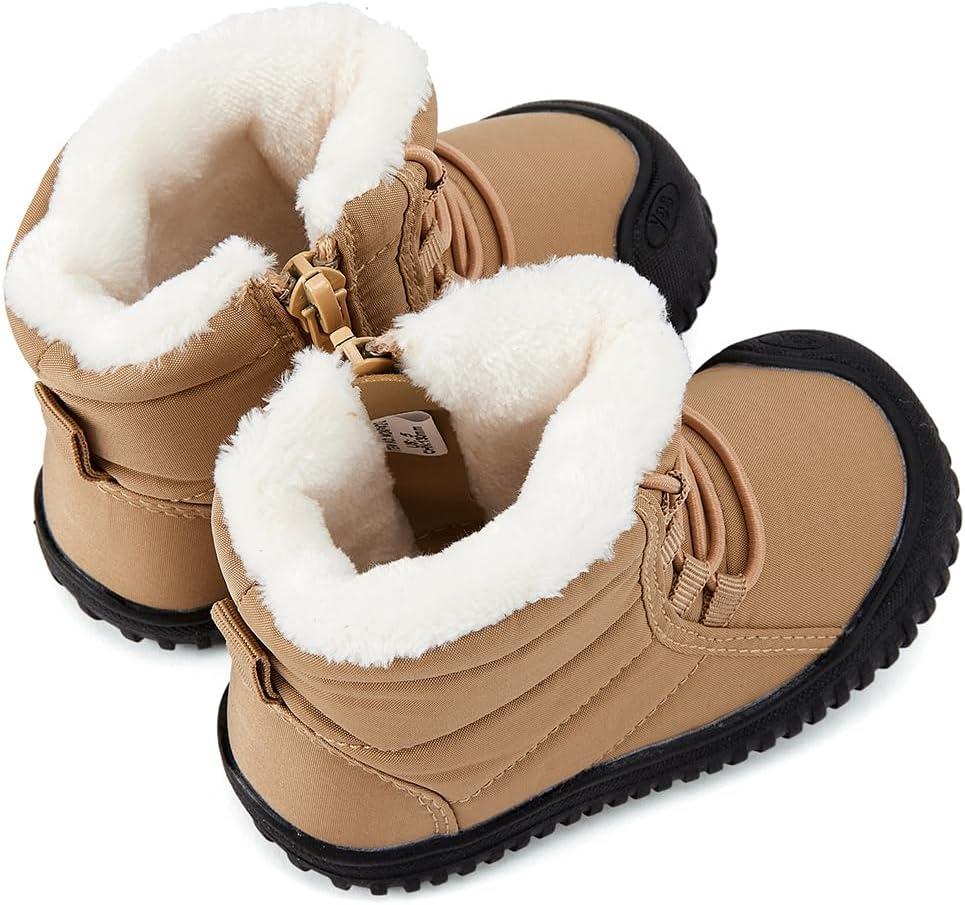 imageBMCiTYBM Toddler Baby Snow Boots Winter Shoes Boys Girls Cold Weather Baby Faux Fur ShoesKbrown