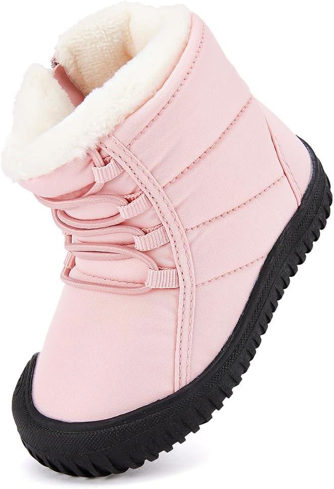 imageBMCiTYBM Toddler Baby Snow Boots Winter Shoes Boys Girls Cold Weather Baby Faux Fur ShoesKpink