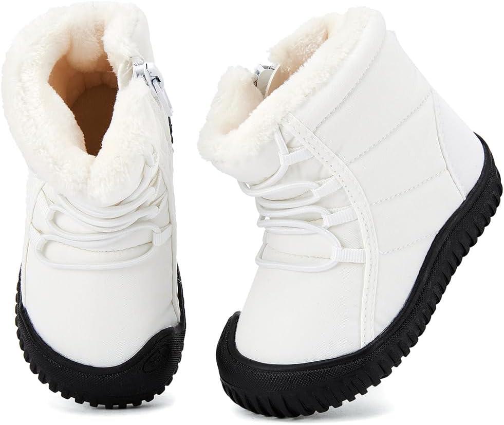 imageBMCiTYBM Toddler Baby Snow Boots Winter Shoes Boys Girls Cold Weather Baby Faux Fur ShoesKwhite
