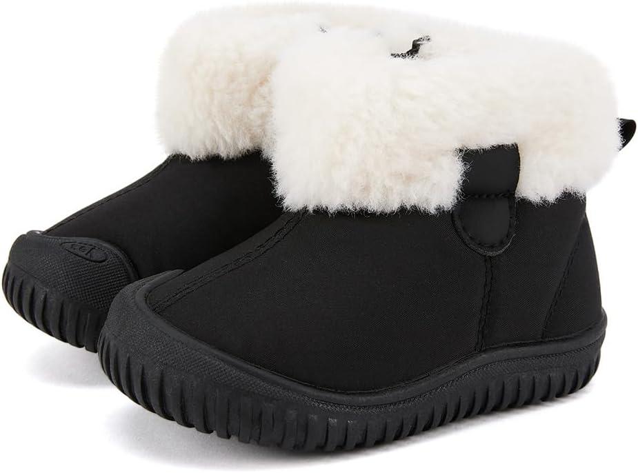 imageBMCiTYBM Toddler Baby Snow Boots Winter Shoes Boys Girls Cold Weather Baby Faux Fur ShoesWhite Black