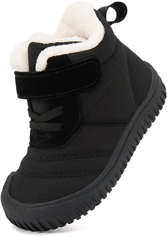 imageBMCiTYBM Toddler Baby Snow Boots Winter Shoes Boys Girls Cold Weather Baby Faux Fur ShoesYblack