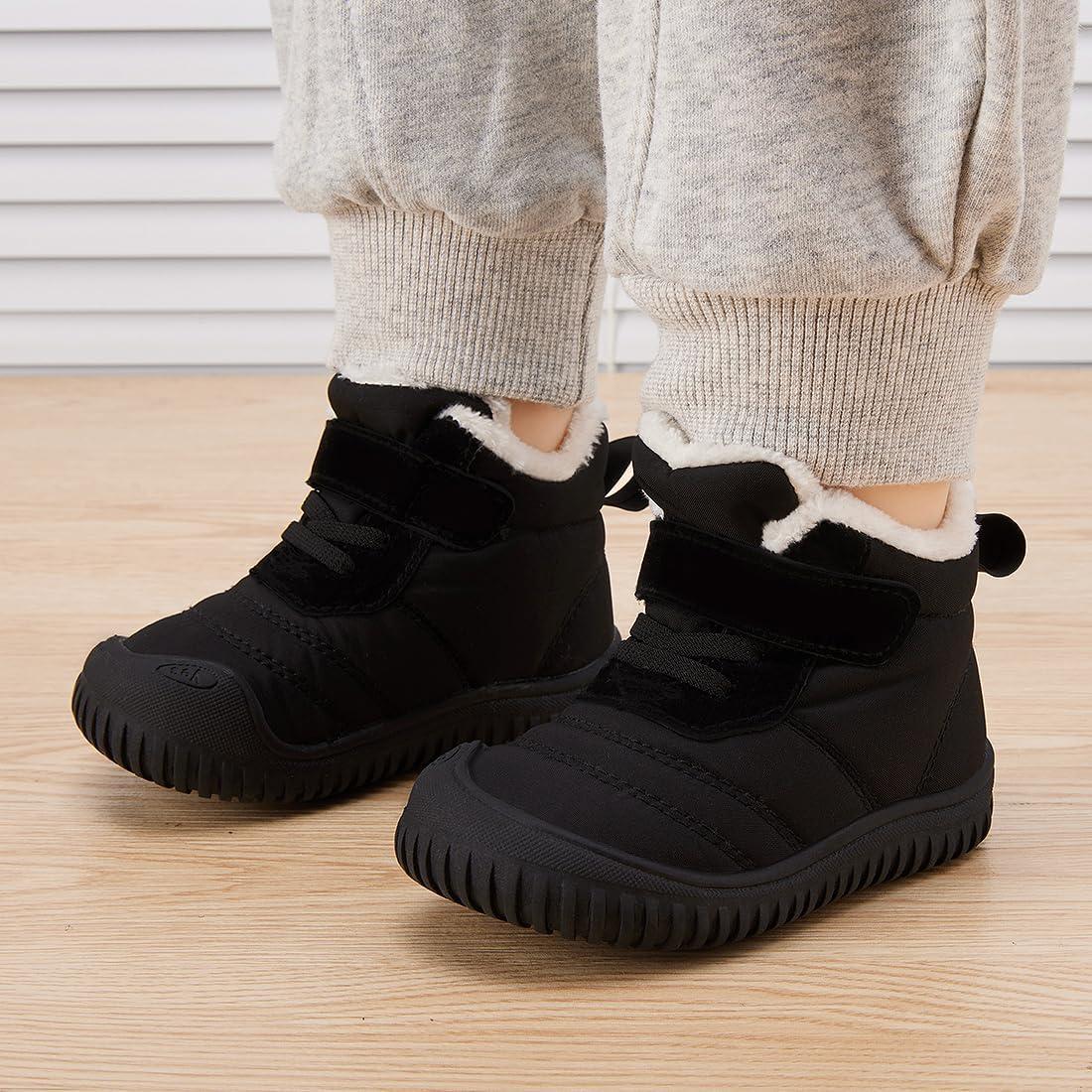 imageBMCiTYBM Toddler Baby Snow Boots Winter Shoes Boys Girls Cold Weather Baby Faux Fur ShoesYblack