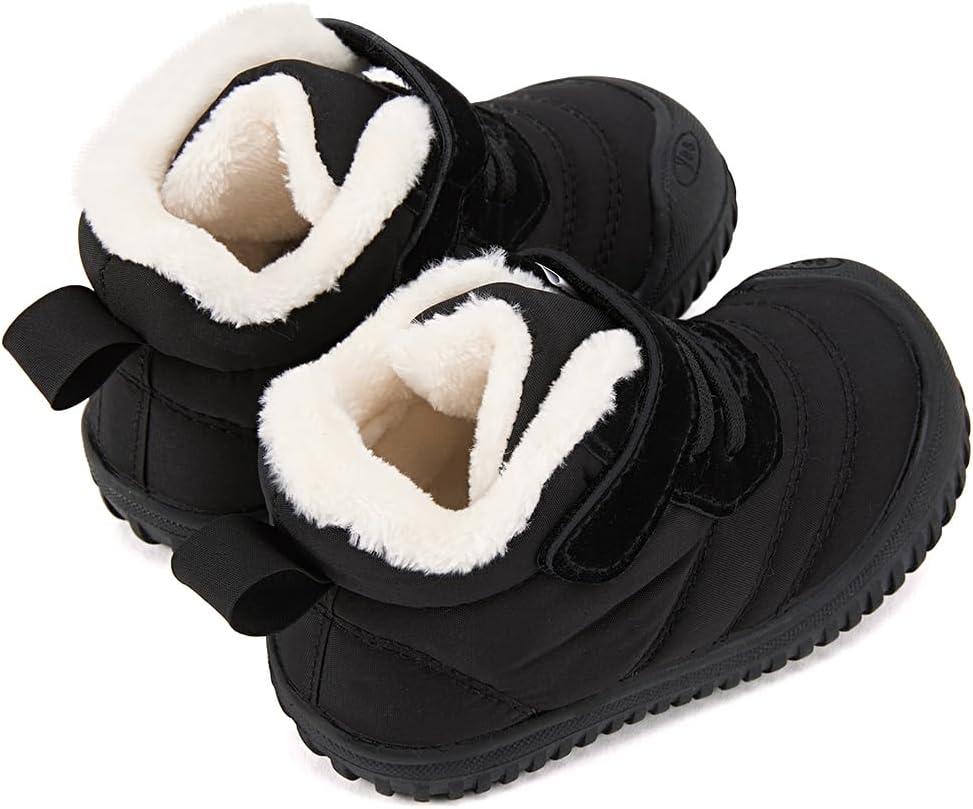 imageBMCiTYBM Toddler Baby Snow Boots Winter Shoes Boys Girls Cold Weather Baby Faux Fur ShoesYblack