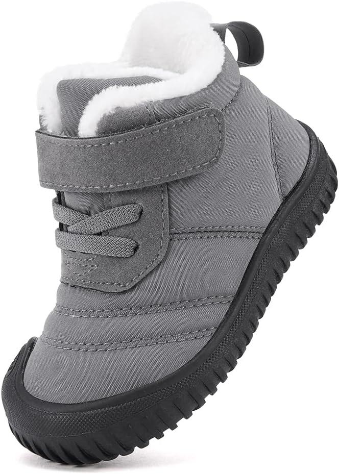 imageBMCiTYBM Toddler Baby Snow Boots Winter Shoes Boys Girls Cold Weather Baby Faux Fur ShoesYgrey