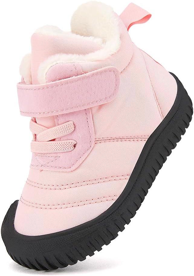 imageBMCiTYBM Toddler Baby Snow Boots Winter Shoes Boys Girls Cold Weather Baby Faux Fur ShoesYpink