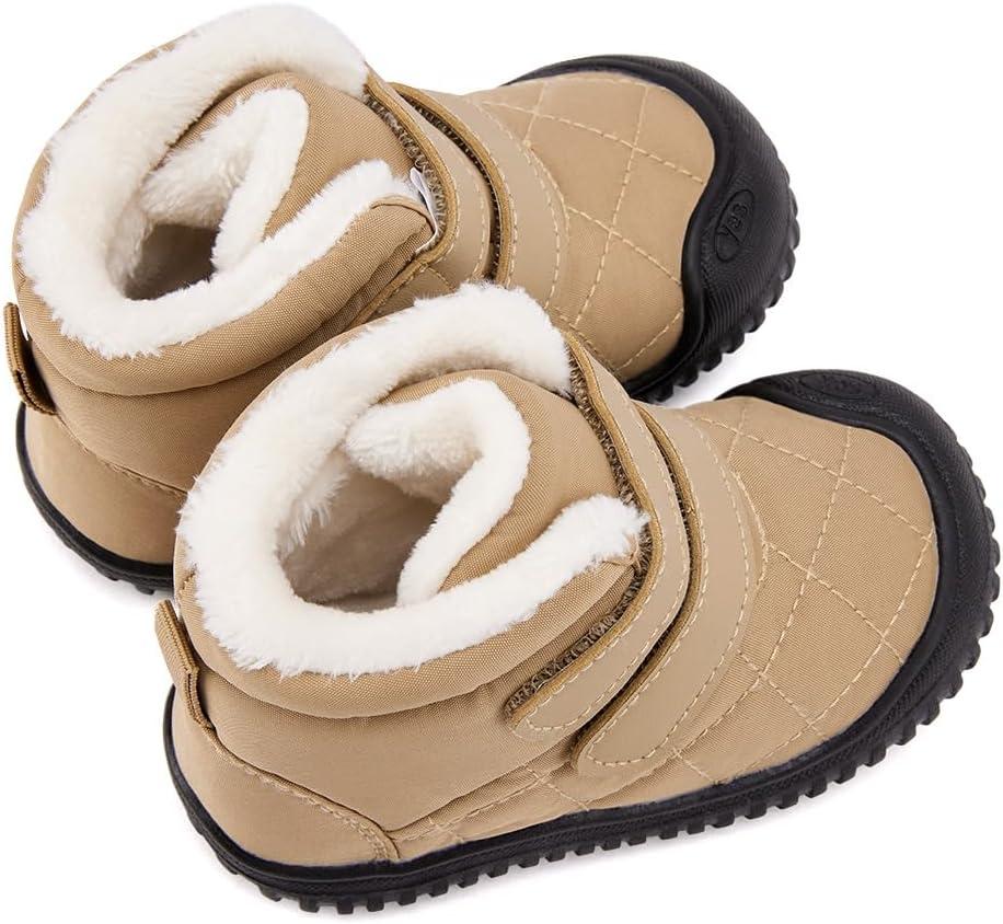 imageBMCiTYBM Toddler Baby Snow Boots Winter Shoes Boys Girls Cold Weather Baby Faux Fur ShoesZip Brown