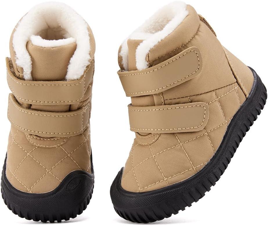 imageBMCiTYBM Toddler Baby Snow Boots Winter Shoes Boys Girls Cold Weather Baby Faux Fur ShoesZip Brown