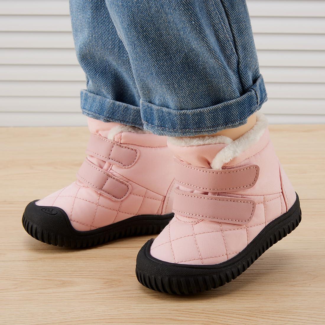 imageBMCiTYBM Toddler Baby Snow Boots Winter Shoes Boys Girls Cold Weather Baby Faux Fur ShoesZip Pink