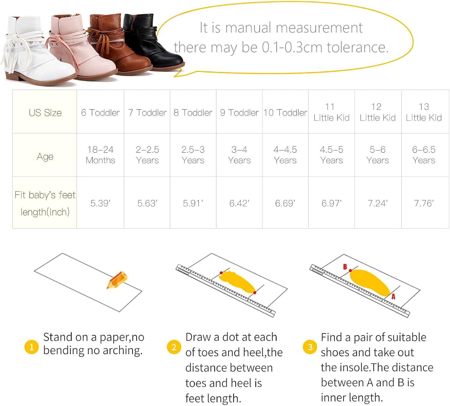 imageBMCiTYBM Toddler Little Girls Cowboy Cowgirl Boots Kids Pointed Toe Western Boots Mid Calf Side Zipper Riding Shoes for All Seasons ToddlerLittle KidA2black