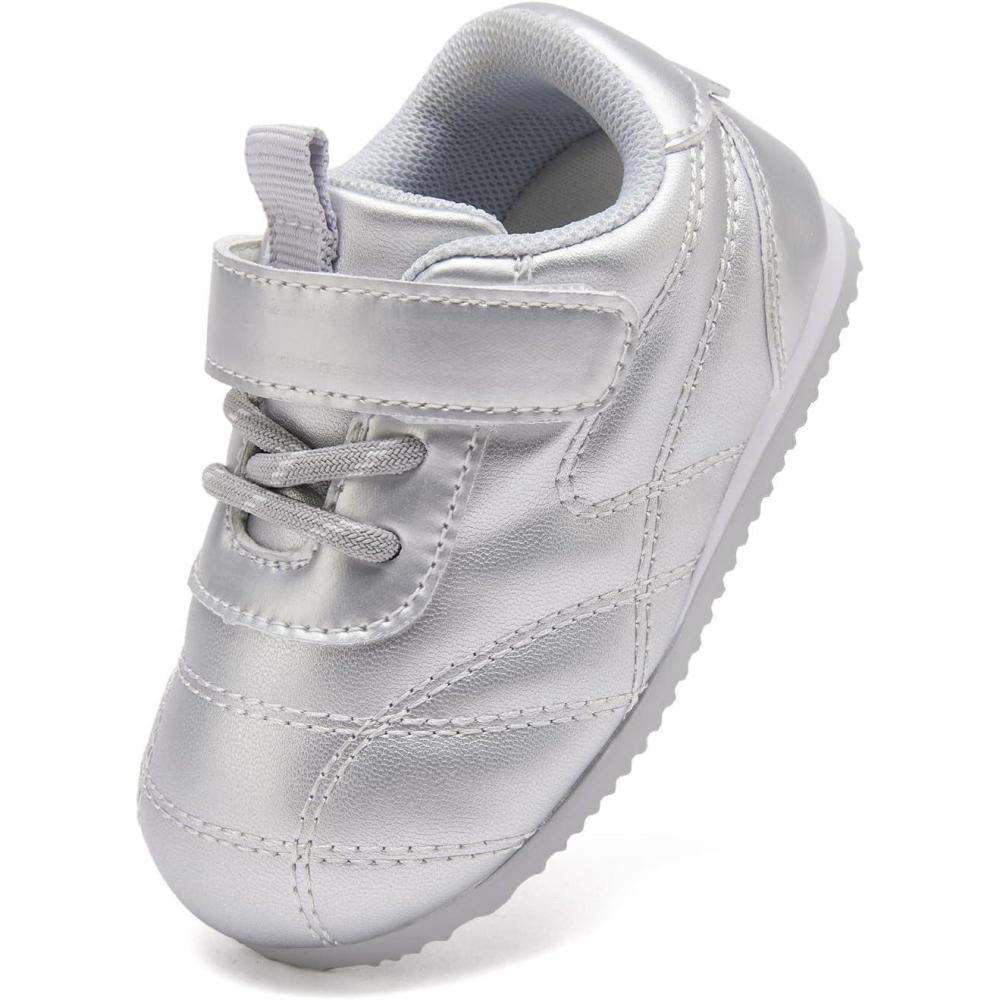 imageBMCiTYBM Baby Shoes Infant Boy Girl First Walker Shoes Toddler Walking Shoes Lightweight NonSlip Sneakers for 6 9 12 18 24 MonthsB1silver