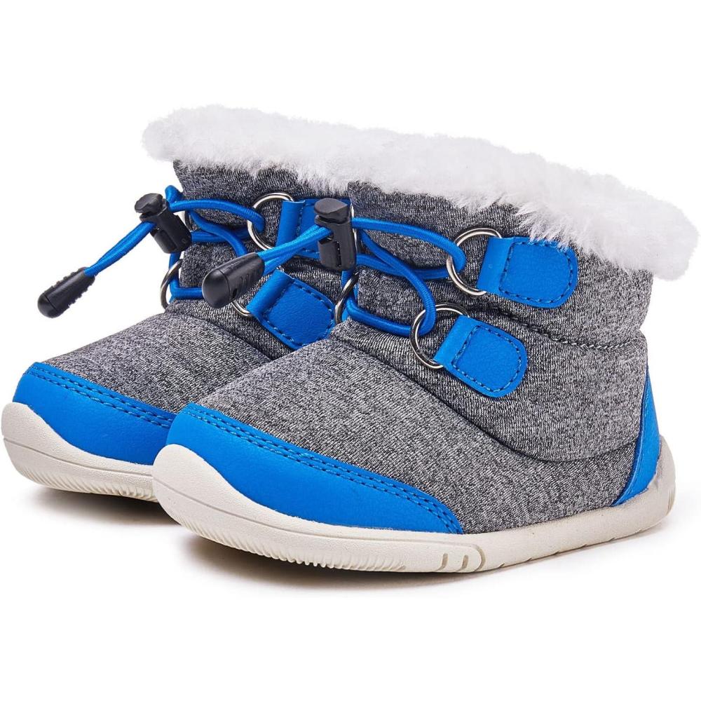 imageBMCiTYBM Toddler Baby Snow Boots Winter Shoes Boys Girls Cold Weather Baby Faux Fur Shoes1blue